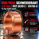 MIG MAG Schweißdraht 1,0 mm SG2 (G3Si1) ER70S-6 – 15 kg K300 Spule