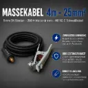 Massekabel 4m – 25mm² – 9 mm SK-Stecker – 200 A Masseklemme – H01N2-D Schweißkabel
