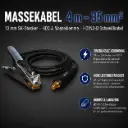 Massekabel 4 m – 35 mm² – 13 mm SK-Stecker – 400 A Masseklemme – H01N2-D Schweißkabel