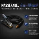 Massekabel 4 m – 50 mm² – 13 mm SK-Stecker – 400 A Masseklemme – H01N2-D Schweißkabel