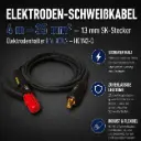Elektroden-Schweißkabel 4 m – 35 mm² – 13 mm SK-Stecker – Elektrodenhalter bis 300 A – H01N2-D