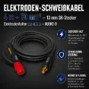 Elektroden-Schweißkabel 4 m – 70 mm² – 13 mm SK-Stecker – Elektrodenhalter bis 400 A – H01N2-D