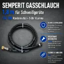 Semperit Gasschlauch 1,8 m für Schweißgeräte – 1/4" RH Rändelmutter + 1-Ohr Klemme