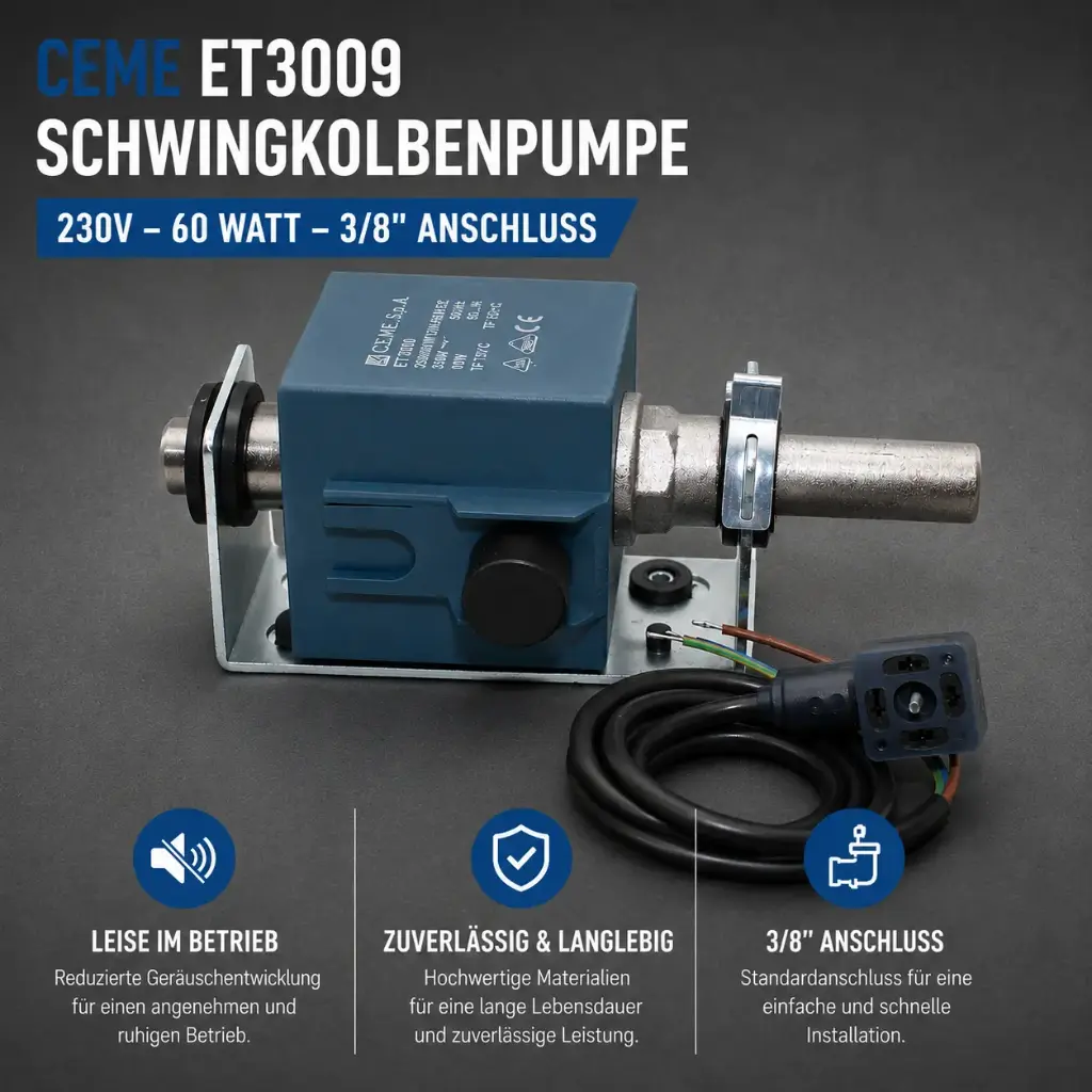 CEME ET3009 Schwingkolbenpumpe 230V – 60 Watt – 3/8" Anschluss