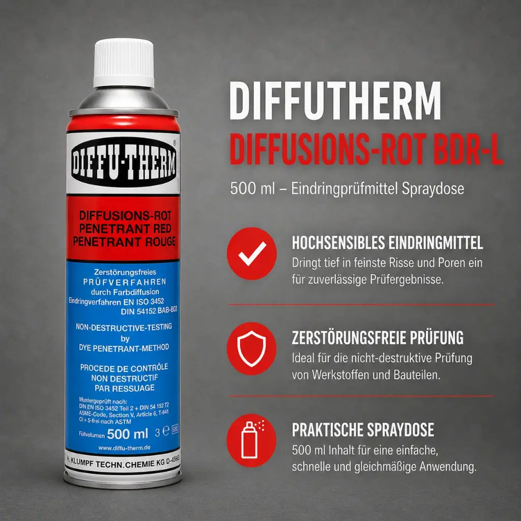 Diffutherm Diffusions-Rot BDR-L 500 ml – Eindringprüfmittel Spraydose