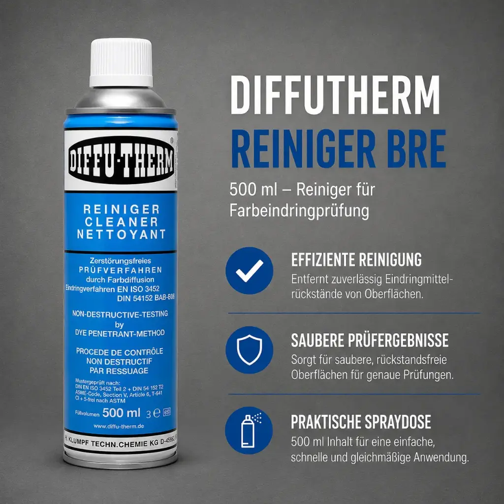 Diffutherm Reiniger BRE 500 ml – Reiniger für Farbeindringprüfung
