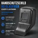 Handschutzschild RG Glasfiber gekröpfte Ausführung – für Schweißscheiben 90 x 110 mm
