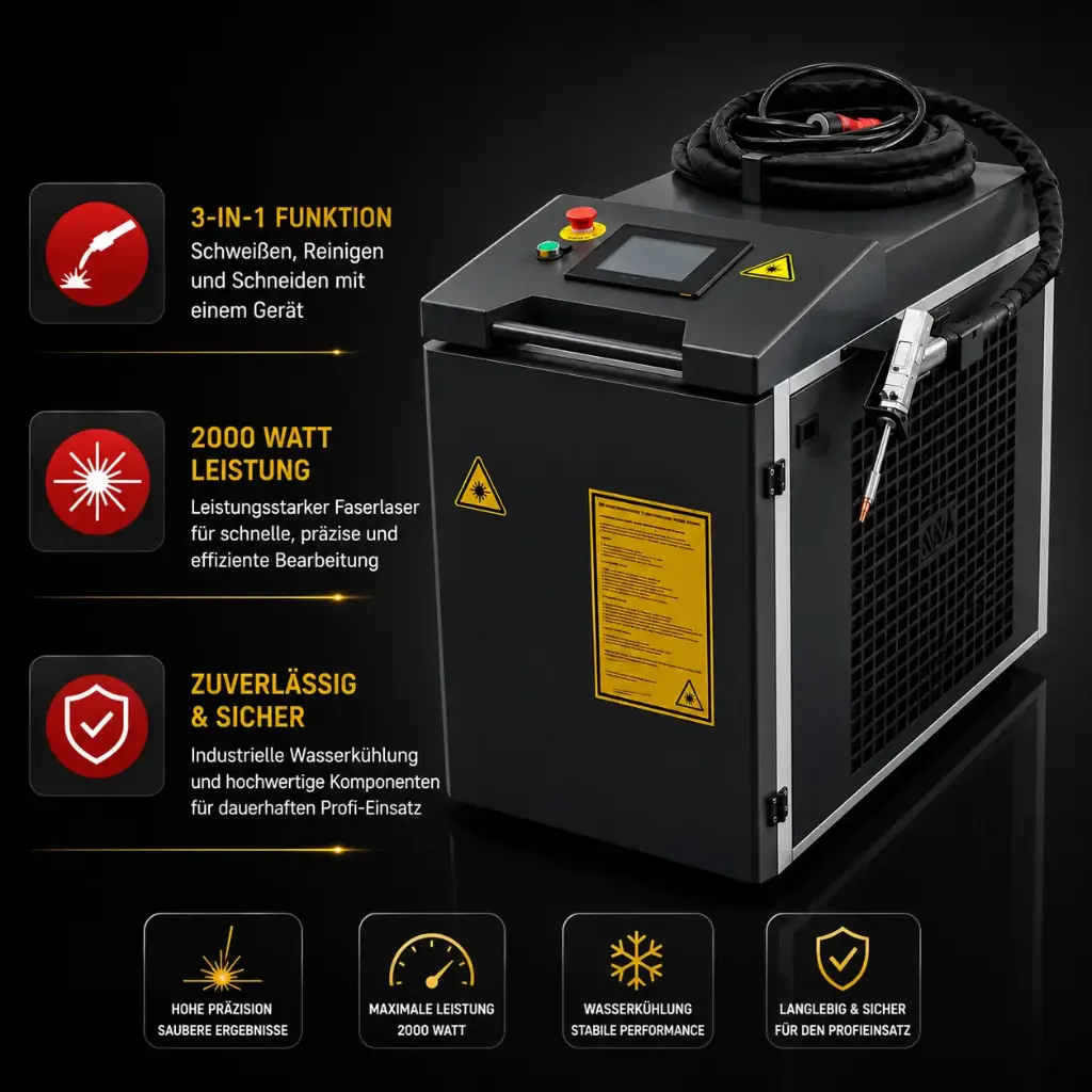 CW20 – 3-in-1 Laserschweißgerät, Laserreiniger & Laserschneidgerät 2000W