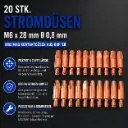 20 Stk. Stromdüsen M6 x 28 mm Ø 0,8 mm – MIG/MAG Kontaktdüsen aus Kupfer