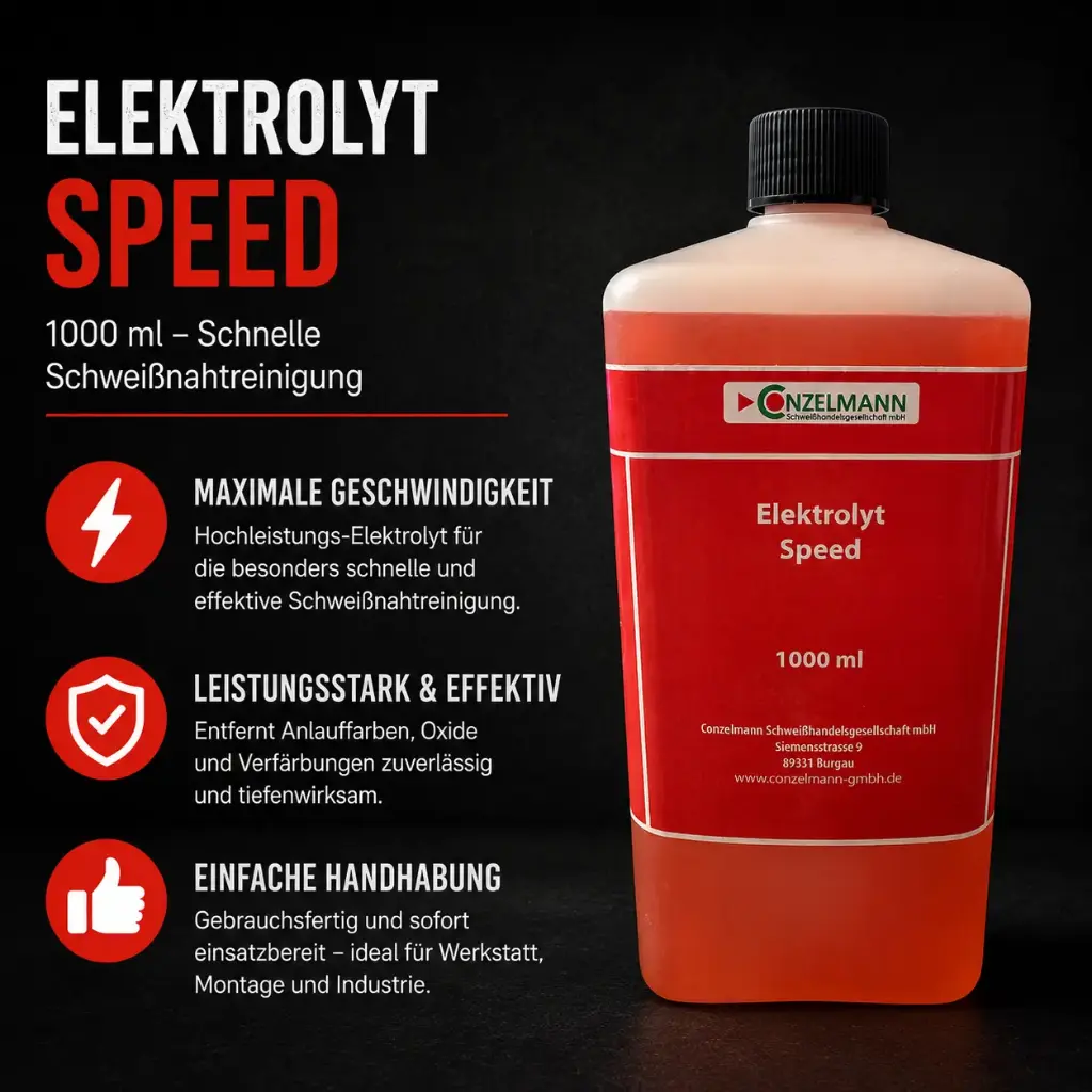 Elektrolyt SPEED 1000ml – Hochleistungs-Elektrolyt für die schnelle Schweißnahtreinigung