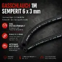 Gasschlauch 1m Semperit 6 × 3 mm – Hochwertiger Schlauch für Schweiß- und Autogentechnik