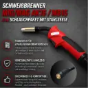 Schweißbrenner MIG/MAG AK15 / MB15 – 3 m Schlauchpaket mit Stahlseele
