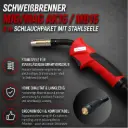 Schweißbrenner MIG/MAG AK15 / MB15 – 5 m Schlauchpaket mit Stahlseele