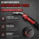 Schweißbrenner MIG/MAG AK25 / MB25 für Aluminium & Edelstahl – 3 m Schlauchpaket mit Teflonseele