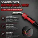 Schweißbrenner MIG/MAG AK25 / MB25 für Aluminium & Edelstahl – 4 m Schlauchpaket mit Teflonseele