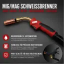 MIG/MAG Schweißbrenner AK401 / MB401 Wassergekühlt – 5 Meter – Stahlseele – Euro-Zentralanschluss