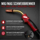 MIG/MAG Schweißbrenner AK501 / MB501 Wassergekühlt – 4 Meter – Stahlseele – Euro-Zentralanschluss