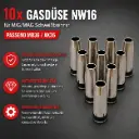 10x Gasdüse NW16 für MIG/MAG Schweißbrenner – passend MB36 / AK36