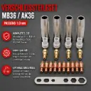 Verschleißteileset MIG/MAG passend MB36 / AK36 – 1,0 mm