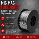 MIG MAG Fülldraht FLUX E71T-GS Ø 0,8 mm – 1 kg Drahtrolle D100 | Selbstschützender Schweißdraht ohne Schutzgas