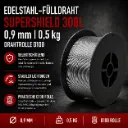 Edelstahl-Fülldraht Supershield 308L 0,9 mm – 0,5 kg Drahtrolle D100 | Selbstschützender MIG MAG Schweißdraht