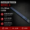 Stabelektroden Gusselektroden Nickel A 2,5 x 350 mm – 5 Stück