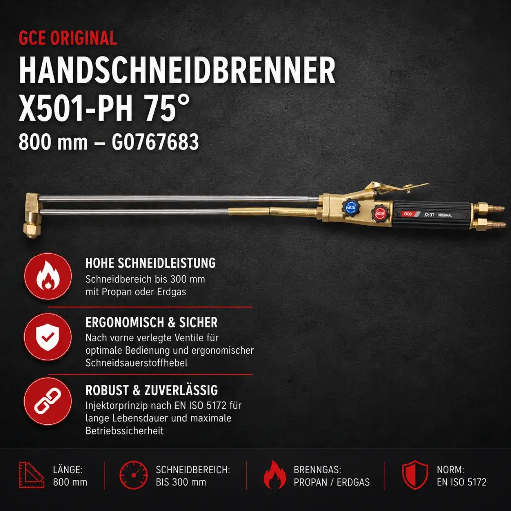 Handschneidbrenner X501-PH 75° 800 mm GCE Original – G0767683