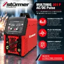 STÜRMER MULTIMIG 201 P AC/DC Pulse – 4-in-1 Multiverfahren-Schweißgerät für MIG/MAG, WIG AC/DC & MMA
