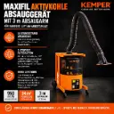 KEMPER MaxiFil Aktivkohle Absauggerät – 3 m Absaugarm – mobile Schweißrauchabsaugung mit Aktivkohlefilter