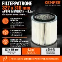 Filterpatrone 327 × 316 mm – ePTFE-Membran – 6,7 m² für KEMPER VacuFil Compact