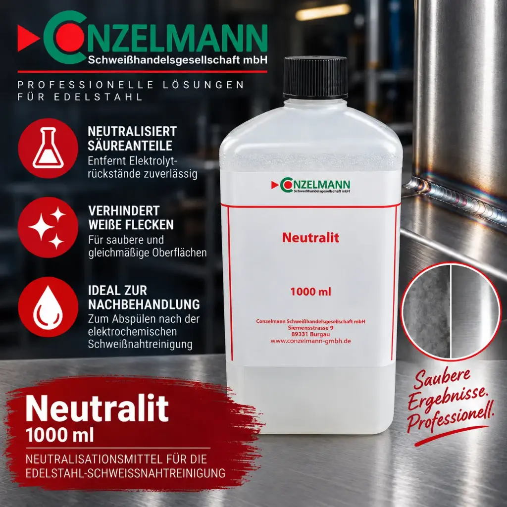Elektrolyt Neutralit 1000 ml – Neutralisationsmittel für die Edelstahl-Schweißnahtreinigung