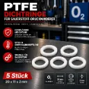 5 Stück PTFE / Teflon Dichtringe für Sauerstoff-Druckminderer – 20 × 11 × 2 mm
