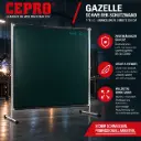 CEPRO Gazelle Schweißer-Schutzwand – 1-teilig, 200 × 200 cm, Dunkelgrün