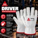 Hase Driver Montagehandschuh aus Rindnappaleder – Robuster Leder-Arbeitshandschuh | EN 388: 2132X