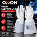 OX-ON Worker Supreme 2602 – Premium WIG-Schweißerhandschuh aus Ziegenleder mit Kevlar-Nähten | EN 12477 Typ B