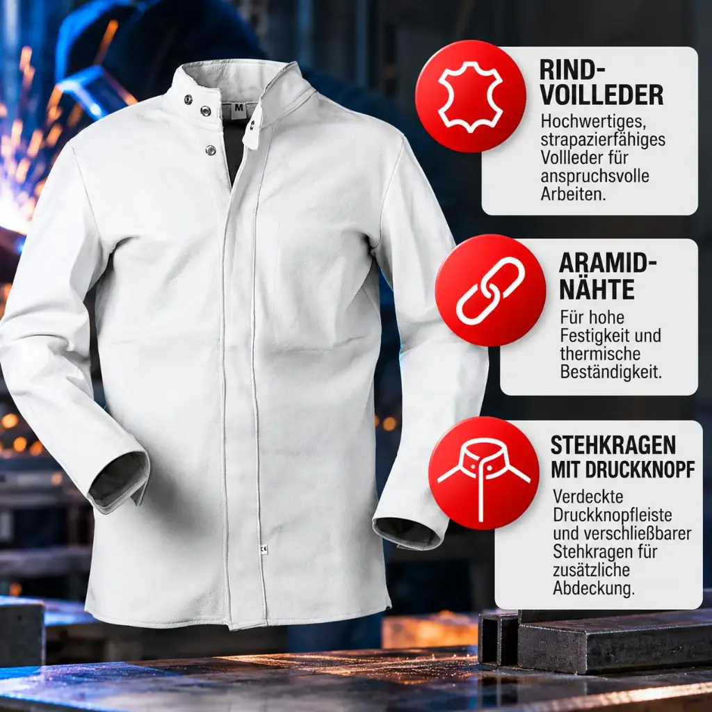 Feldtmann EDGAR Schweißerjacke aus Rind-Vollleder – Robuste Volllederjacke mit Aramid-Nähten | Art. 2805