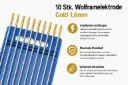10 Stk. Wolframelektrode Gold 1,6 mm × 175 mm – Premium WIG Elektrode für höchste Ansprüche