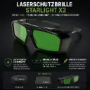 Laserschutzbrille STARLIGHT X2 – Filter 0206, schwarz/grau (für Brillenträger geeignet)