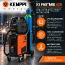 Kemppi X3 FastMig 420 Synergic – 420 A MIG/MAG Schweißanlage mit HD300 Drahtvorschub & Wasserkühlung