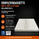 Vorfilterkassette 481 × 481 × 47 mm – ISO ePM10 50 % für KEMPER SmartMaster & TEKA filtoo