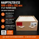 Hauptfilter E12 – 600 × 600 × 292 mm – 17 m² für KEMPER ProfiMaster