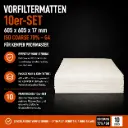 Vorfiltermatten 10er-Set – 605 × 605 × 17 mm – ISO Coarse 70 % / G4 für KEMPER ProfiMaster