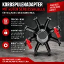 Korbspulenadapter 8-armig mit roten Schließhebeln – für 15 kg K300 / B300 Schweißdrahtspulen