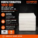 Vorfiltermatten 10er-Set – 207 × 207 × 17 mm – ISO Coarse 70 % / G4 für KEMPER MaxiFil Clean