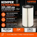 Filterpatrone 350 × 600 mm – PTFE-Beschichtung – 10 m² für KEMPER VacuFil 500