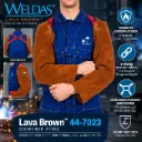 WELDAS Lava Brown™ 44-7023 – Schweißerärmel aus Rindspaltleder, 58 cm