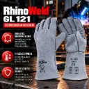 RhinoWeld Schweißerhandschuh GL 121 – Hitzebeständiger Leder-Schutzhandschuh aus Rindspaltleder | EN 12477 Typ A