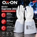OX-ON Worker Supreme 2602 – Premium WIG-Schweißerhandschuh aus Ziegenleder mit Kevlar-Nähten | EN 12477 Typ B